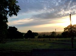 View to the East coast across our farmland at sunrise