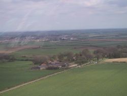 Rigsby from the air (Rigsby Wold Cottages are in the trees to the right of the picture)